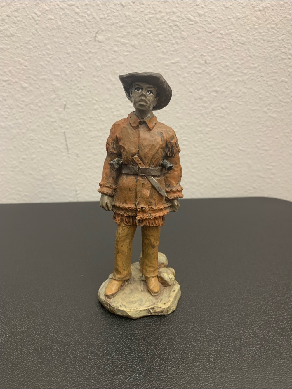 Hand-Painted Brown Cowboy Figurine Statue